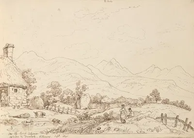 On the Road Between Aghadoe and Dunloh, Killarney, September 1841 by Томас Хастингс, 1841 — digital art print download