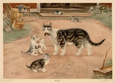 Cats by Ernst Küsel, 1927 — digital art print download