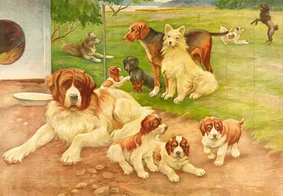 Dogs by Ernst Küsel, 1929 — digital art print download