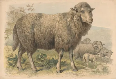 Sheep by Friedrich Specht — digital art print download