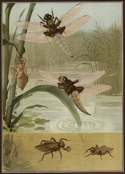 Broad-bodied chaser by G. Pascal, 1909 — digital art print download