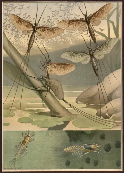 Mayfly by G. Pascal, 1909 — digital art print download
