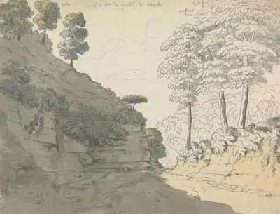 The Road from Santa Maria de Monte to Naples by Томас Джонс, 1781 — digital art print download