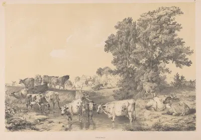 Landscape with Cows by Томас Сидни Купер, 1838 — digital art print download