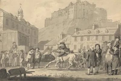 Edinburgh Castle and Horse Fair by Walter Geikie — digital art print download