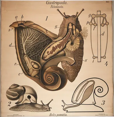Burgundy snail by Paul Pfurtscheller, 1904 — digital art print download