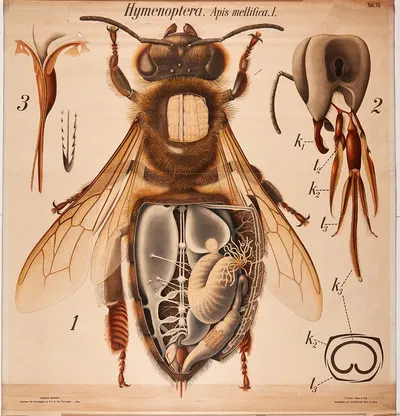 Honeybee by Paul Pfurtscheller, 1904 — digital art print download