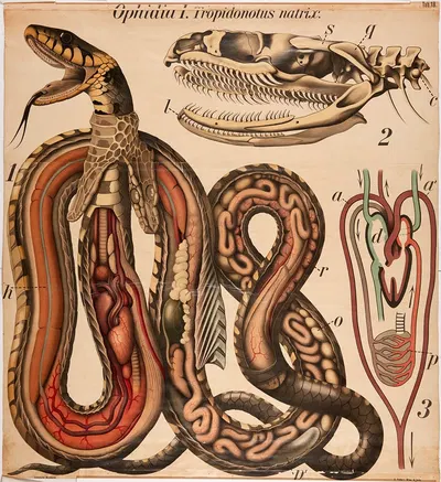 Grass snake by Paul Pfurtscheller, 1904 — digital art print download
