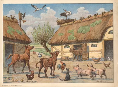 Stork, stork, langeben… velkommen hjem by Пуль Кристиан Йоргенсен, 1925 — digital art print download