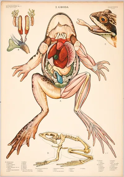 Frog by Svenska Skolmaterielförlaget Gunnar Saiåtz A-B, 1950 — digital art print download