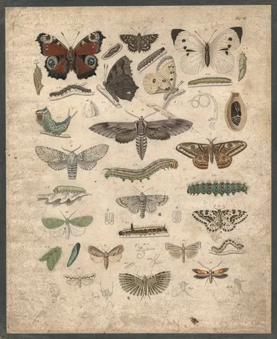 Butterflies by B. Wienker, 1850 — digital art print download