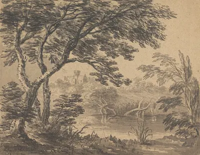 Пейзаж с церковью на заднем плане by Уильям Гилпин — digital art print download