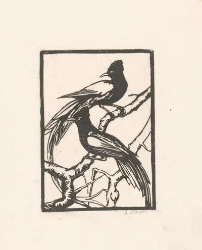 Twee uitheemse vogels by Янус де Винтер — digital art print download