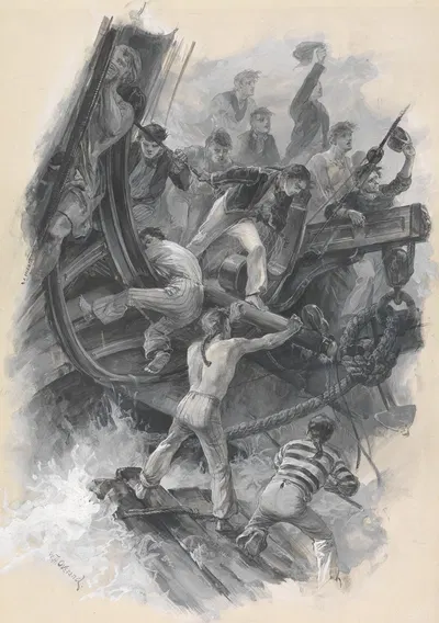 The Wreck of the Apollo Frigate by William Heysmann Overend, 1803 — digital art print download