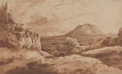 Mount Soratte from Civita Castellana by William Haygarth, 1816 — digital art print download