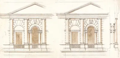 The Treasury, Whitehall, London: Alternate Elevations of the Facade by William Kent — digital art print download