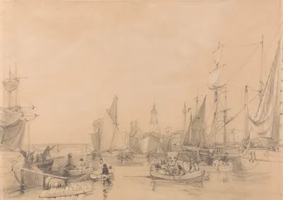 The Port of London by Уильям Парротт, 1839 — digital art print download
