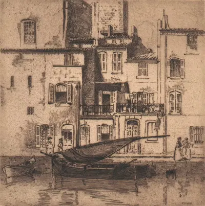 Quai St. Sebastian, Martiques by Эдвард Миллингтон Синдж — digital art print download