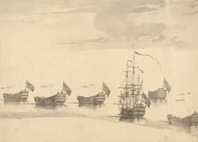 Ships on a Calm Sea by Фрэнсис Суэйн — digital art print download