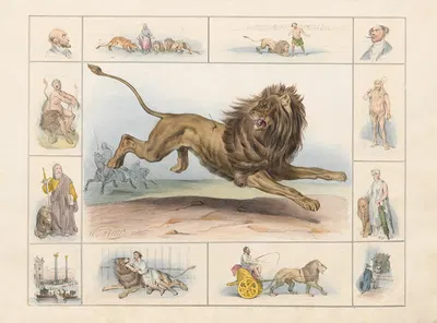 The Lion by Ch. Hucklenbroich, 1842 — digital art print download