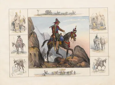The Mule by Ch. Hucklenbroich, 1842 — digital art print download