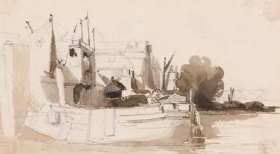 A Thames Barge by Джеймс Старк — digital art print download
