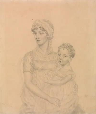Lady Wigram with Her Infant Son, William Pitt Wigram by Джон Смарт — digital art print download