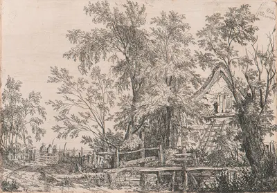 Thatched Cottage with a Gable End by Джозеф Стэннард, 1824 — digital art print download