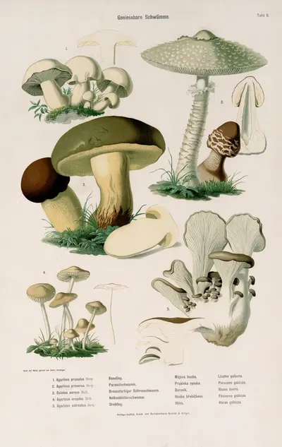 Edible Mushrooms Pl.6 by Kreisel & Gröger — digital art print download