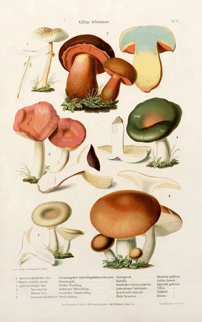 Poisonous Mushrooms Pl.11 by Kreisel & Gröger — digital art print download