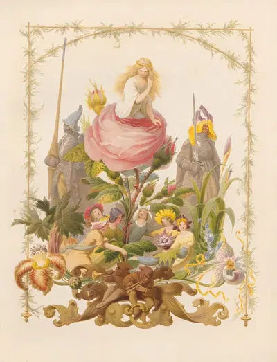Triumph der Blumenkönigin in Liedern Pl.1 by Alwine Schrödter, 1871 — digital art print download