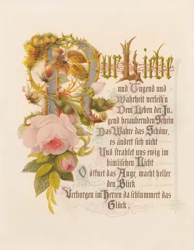 Triumph der Blumenkönigin in Liedern Pl.4 by Alwine Schrödter, 1871 — digital art print download