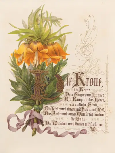 Triumph der Blumenkönigin in Liedern Pl.6 by Alwine Schrödter, 1871 — digital art print download