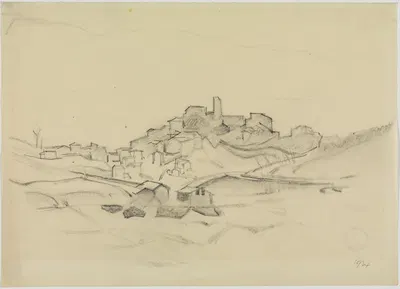 Ansicht von Olevano (Olevano I) by Alexander Kanoldt, 1924 — digital art print download