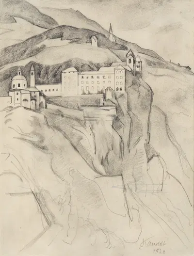 Blick auf Sabiona by Alexander Kanoldt, 1920 — digital art print download