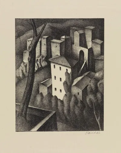 Olevano (Olevano V) by Alexander Kanoldt, 1925 — digital art print download