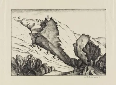 Paese latino (Olevano VI) by Alexander Kanoldt, 1925 — digital art print download