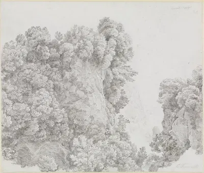 Bewaldete Felsen bei Tivoli by Карл Людвиг Фроммель, 1815 — digital art print download