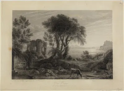 Blick auf den Vesuv und das Kastell von Bajae by Carl Ludwig Frommel — digital art print download