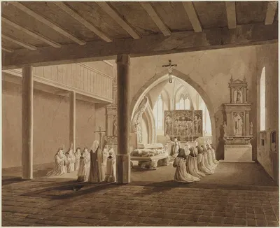 Innere Ansicht der Fürstenkapelle im Kloster Lichtenthal by Карл Людвиг Фроммель — digital art print download