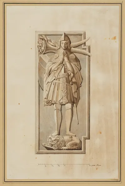 Rötteln, Dorfkirche; Grabmal des Markgrafen Rudolf III. von Baden-Hachberg, gest. 1428 by Карл Людвиг Фроммель — digital…