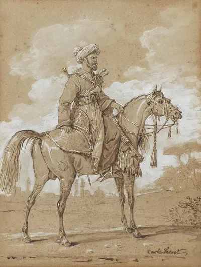 Arab warrior on horseback by Карл Верне — digital art print download