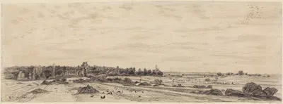 Paysage panoramique by Шарль Франсуа Дюбини, 1854 — digital art print download