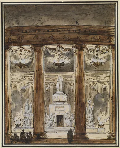 Blick in ein Mausoleum by Charles-Michel-Ange Challe — digital art print download