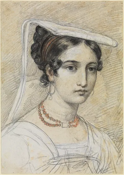 Bildnis einer Italienerin in olevanesischer Tracht by Фридрих Мосбруггер, 1829 — digital art print download
