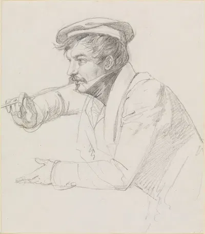 Männliche Porträtstudie, nach links gewendet by Фридрих Мосбруггер, 1827-1828 — digital art print download