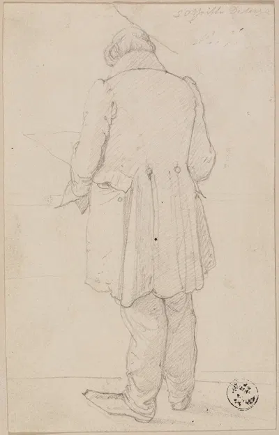 Männliche Rückenfigur im Gehrock, lesend by Фридрих Мосбруггер, 1827-1829 — digital art print download