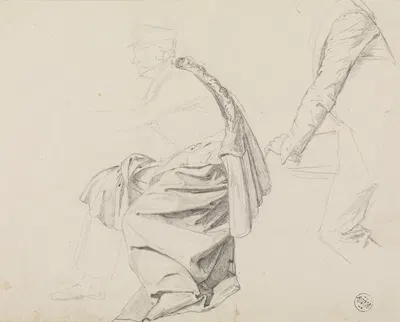 Zwei Figuren- und Gewandstudien by Friedrich Mosbrugger, 1827-1828 — digital art print download