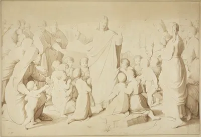 Christus segnet die Kinder by Иоганн Фридрих Обербек, 1826 — digital art print download
