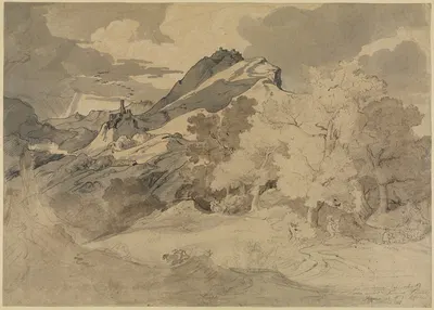 Blick von der Serpentara auf Olevano und Civitella by Фридрих Преллер Старший, 1831 — digital art print download